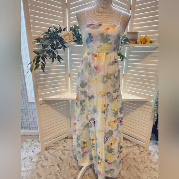 WILDFOX FLORAL NEW ARI TIERED MAXI WITH KNOT TIE BACK SIZE SMALL - Picture 2 of 10